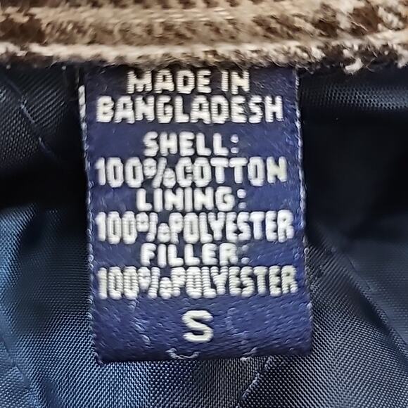 Wrangler Mens Sz Small Brown Plaid Flannel Pockets Quilted Lined Shacket Jacket - Picture 5 of 12